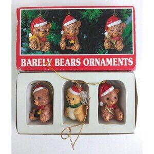 Vintage House Of Lloyd Barely Bears Christmas Ornaments Hand Painted #54-209 IOB